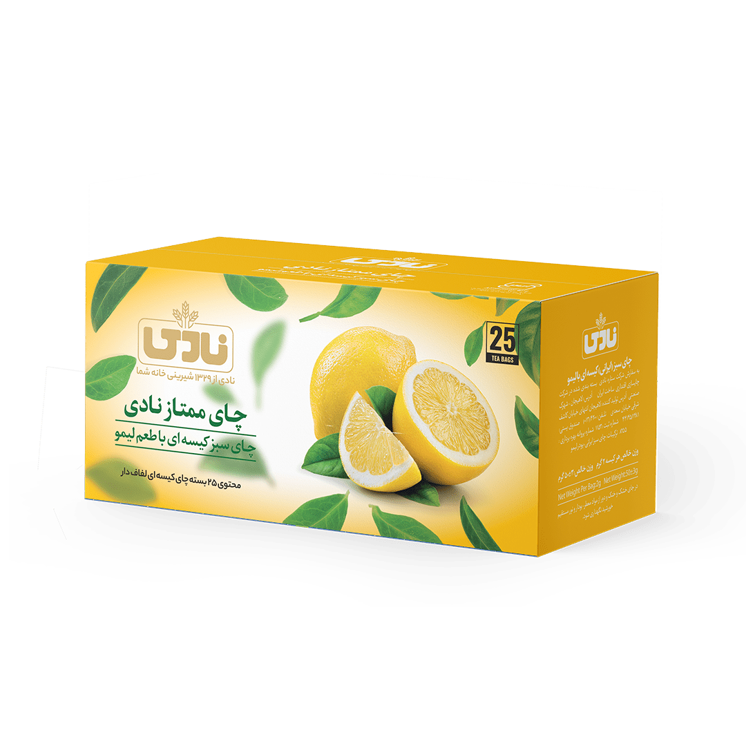 green tea bag with lemon